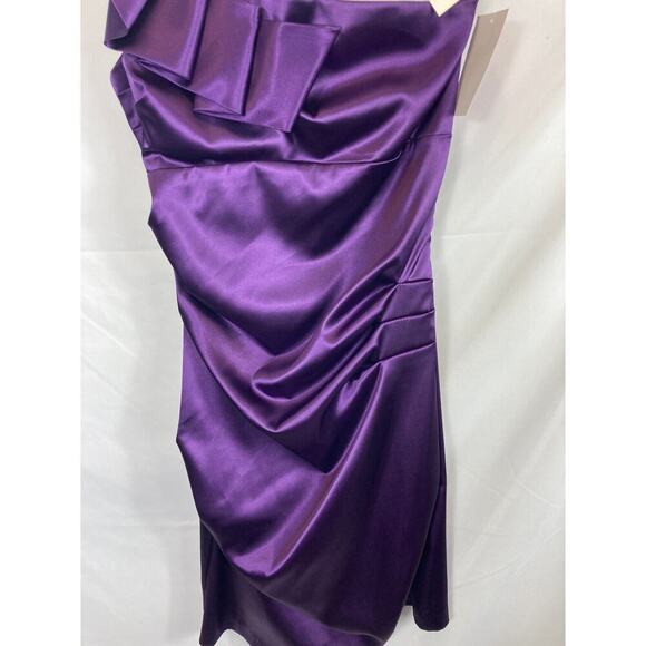 NWT Josh & Jazz Satin One Shoulder Ruched Formal Dress Size 11/12 - Picture 2 of 6